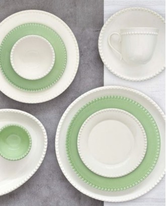 Farfurie pentru cina, portelan, verde, 26 cm, Tiffany - SIMONA'S COOKSHOP
